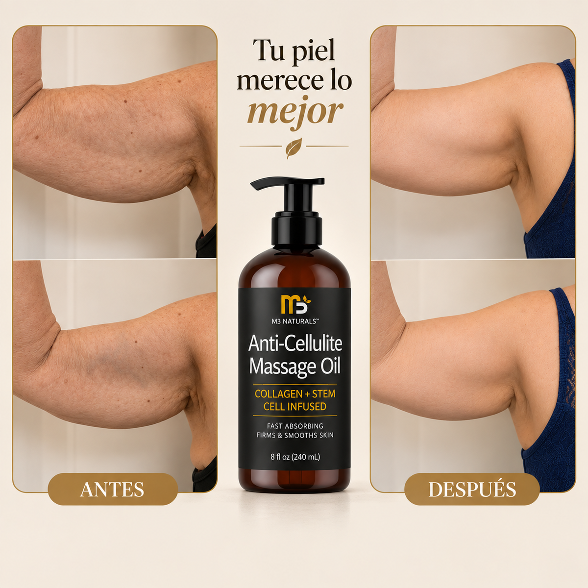 Aceite Corporal Reafirmante - Combate Celulitis, Flacidez y Arrugas